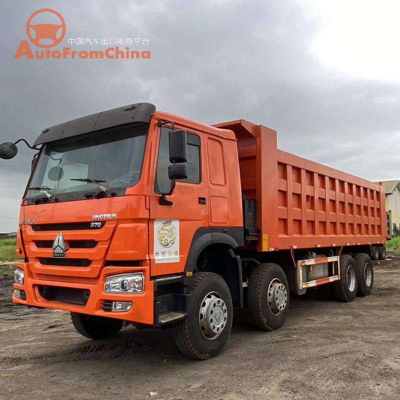 Howo four-axle dump truck, 375 horsepower, Sinotruk direct injection engine, 10-speed gearbox, wheel reduction axle,location in Lagos, Nigeria