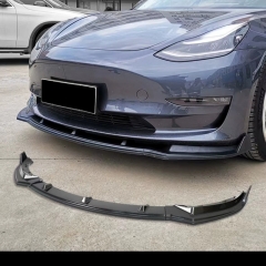 Tesla Model3 carbon fiber front shovel front lip surround decoration modification accessories anti-collision and anti-scratch  carbon fiber pattern, b