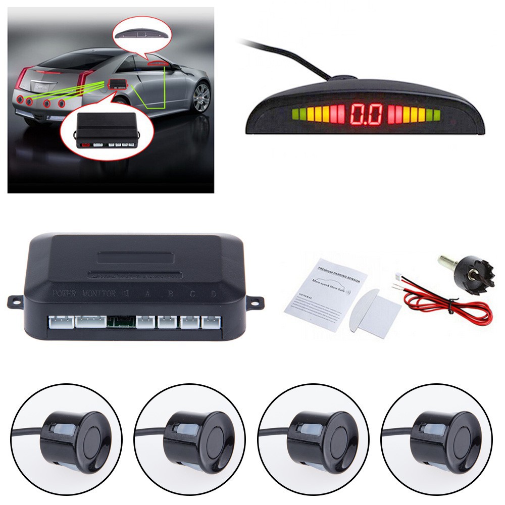 Free Shipping Parking Sensor 8 Silver Dual-core Double LCD Display Car Reverse Radar Alarm Kit