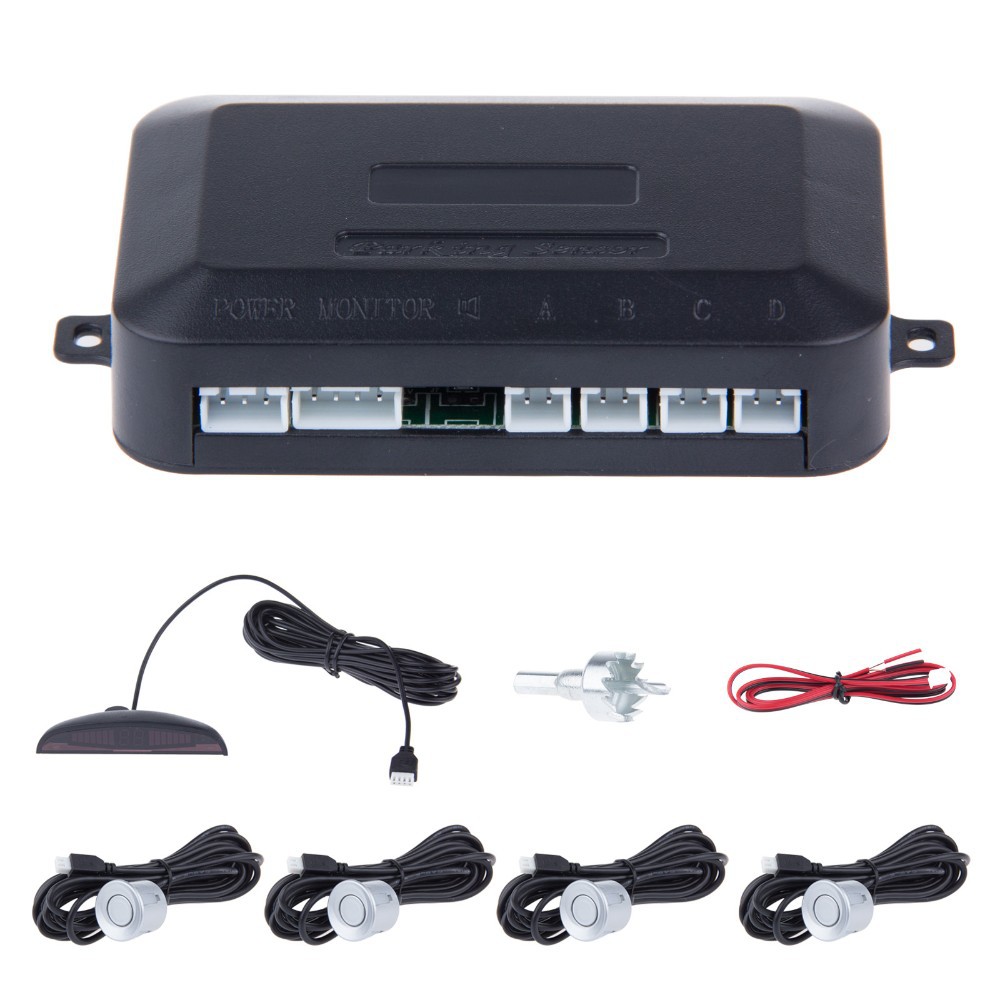 Free Shipping Parking Sensor 8 Silver Dual-core Double LCD Display Car Reverse Radar Alarm Kit