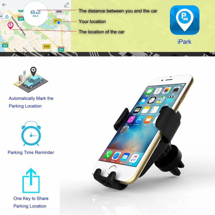 Universal 360掳 Gravity Car Air Vent Mount Windshield Holder Stand for Cell Phone